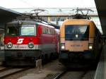 1142 688 und 1047 009 zur Abfahrt in Wien West bereit gestellt (23.1.2008)