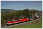 1142 640 leistete am 10.4.2008 1116 159 bei ihrem Leerkohlezug �ber den Semmering zwischen M�rzzuschlag und Gloggnitz, Vorspann.