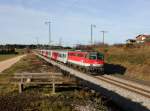 Die 1142 640 mit einem M nach Salzburg am 24.12.2013 unterwegs bei Teisendorf.