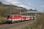 1142 611 mit REX1992 bei Wald am Schoberpaß am 12.04.2016.