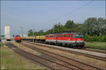 1142.684 und 1142.621 am 27.05.16 mit Abraumzug (Aushubmaterial Semmering-Basistunnel) auf der Pottendorferlinie in Wr.Neustadt.