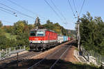 1144.202 fährt mit G-62008 durch das frühherbstliche Pressbaum am 30.9.17