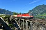 1144 222 + 1116 171 mit einem Güterzug am 16.09.2012 bei Angertal.