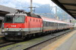 ÖBB 1144 113-6  Sonny Boy  wartet mit dem IC 515 nach Graz Hbf kurz vor der Abfahrt auf Gleis 6 in Innsbruck Hbf. Aufgenommen am 19.04.2014