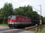 Ein TXL-Zug passiert den Bahnbergang sdlich von Nienburg (Weser) am 7.6.07 gezogen von 1144 255-5