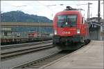 Die Villacher 1116 164 f�hrt mit dem EC 87  TIEPOLO  zum Brenner.