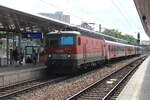 �BB 1144 200 bei der Bereitstellung des REX 9409 von Wien Hauptbahnhof nach Hegyeshalom, am 27.07.2026 in Wien Meidling.