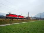 BR 1144-Doppel vor GZ zum Brenner am 19.11.2008 bei Terfens-Weer.