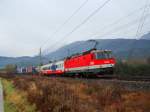 BR 1144 101 mit RoLa bei Terfens-Weer am 19.11.2008