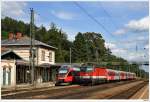 Plandienst auf der Westbahn: 1144.283 passiert gerade mit dem REX1624 den Bhf.