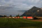 1144 2xx mit einem KLV Zug am 6.11.2010 bei Niederaudorf.