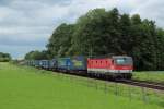 1144 223 mit einem LKW Walter Zug in Grokarolinenfeld am 17.07.2012