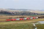 1144 xxx mit einem REX auf dem Weg nach St. Plten, aufgenommen am 16. Mrz 2013 bei Neulengbach.