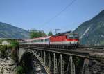 1144 261 mit OIC 690 am 03.08.2013 auf der Angerschlucht-Brcke bei Angertal.