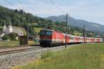 1144 023 mit S 1509 Wrgl Hauptbahnhof-Salzburg Hauptbahnhof bei Brixen im Thale am 26-7-2013.