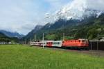 Die 1144 040 mit dem REX 1508 (Salzburg HBF - Wörgl HBF ) am 18.05.2014 bei Pfarrwerfen.