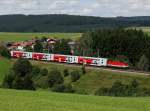 Eine 1144 mit einem Sonderzug am 17.08.2014 unterwegs bei Pöndorf.