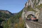 Panoramafoto von Krausel-Klause mit der Polleroswand und der Kalten Rinne mit 1144.018+1142 am G-54076.