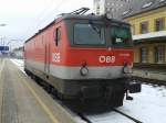 Lok 1144 058-5 am 13.2.2015 abgestellt auf Gleis 21 in Klagenfurt Hbf.