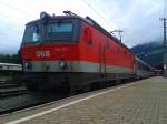 1144 025-4 mit dem für den nächsten Tag bereitgestellten D 736 (Lienz - Villach Hbf).