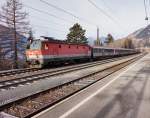 1144 072-6 mit IC 592 (Salzburg Hbf - Klagenfurt Hbf) am 2.1.2016 bei der Durchfahrt in Penk.