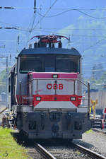Die Elektrolokomotive 1163 020  Gerhard  der ÖBB war Ende August 2019 am Bahnhof Lienz zu sehen.