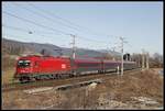 1216 012 mit Railjet in Wartberg im Mürztal am 22.01.2020.