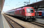 �BB 1216 141 mit dem EC 79  Croatia  von Wien Hbf nach Zagreb GK, am 27.07.2026 in Wien Meidling.
