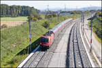 Ein Railjet am 6.10.2026 n�chst dem Bahnhof Weststeiermark. 