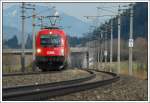 Seit Fahrplanwechsel im Dezember 2007 eine 1216er Planleistung – die beiden EC’s 100 und 101 „„Joze Plecnik“. Teleschuss auf den EC 100 „Joze Plecnik“ (Ljubljana - Praha hl.n.), aufgenommen am 5.4.2008 in Mautern in der Obersteiermark.