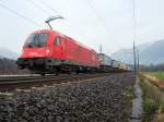 BR 1216 018 mit RoLa bei Terfens-Weer am 19.11.2008