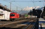 1216 002 mit einer Rola am 30.12.2008 in Brixlegg.
