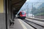 BR 1216 008 (E 190 008) fuhr am 01.08.09 mit einem Regionalzug in den Bahnhof Brenner/Brennero ein.