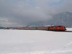 1216 011 am 21.01.2011 unterwegs bei Niederaudorf