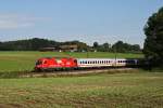 Eine 1216 mit EC 85 am 10.08.2010 bei Grokarolinenfeld.
