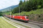 1116 271 + 1216 016 mit dem SAE/Arcese-KLV am 26.06.2010 unterwegs bei Matrei am Brenner.