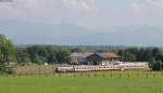 1216 020-8 (175 Jahre sterreichische Eisenbahnen) mit dem EC 80 (Verona Porta Nuova-Mnchen Hbf) bei Vogl 18.5.13