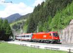 OBB 1216 019 (E190 019) passes Gries am Brenner whilst working Euro City 89, 1331 Munich-Verona P.N, 23 May 2013