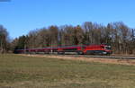 1216 020 mit dem RJX 564 (Flughafen Wien – Innsbruck Hbf) bei Brannenburg 12.2.22