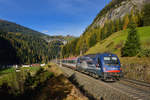 1216 019 mit EC 1289 am 28.10.2017 bei St. Jodok am Brenner. 