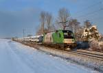 1216 954 mit einem Autozug am 19.01.2013 bei Langenisarhofen.