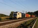 Die 1216 950 mit einem Containerzug am 15.08.2013 unterwegs bei Eind.