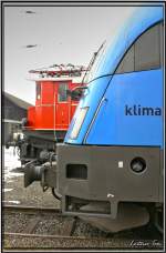 Portrait der E-Loks 1016 023 und 1245 525 in Knittelfeld  12.1.2008