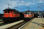 Im September 1995 treffen sich 1245 516-8 und 1042 619-5 im Bahnhof Spittal/Millstttersee