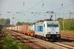 LTE 286 940 mit Containerzug in Düsseldorf Rath, Juni 2021.