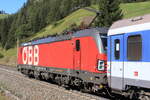 ÖBB 1293 193-9 am Zugschluss einer ROLA von Wörgl Terminal Nord nach Brennersee bei der Bergfahrt.