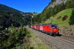 1293 014 + 1293 036 + 193 337 mit GAG 44201 am 12.10.2019 bei St. Jodok am Brenner.