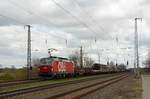 Mit dem Langschienenzug aus Wien rollt 1293 028 der ÖBB am 13.04.21 durch Saarmud Richtung Potsdam.