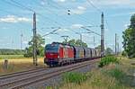 1293 177 der ÖBB führte am 16.07.23 einen VTG-Silozug durch Wittenberg-Labetz Richtung Dessau.