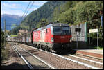 ÖBB 1293018 ist hier bei Freienfeld mit einem Ganzzug auf der Brennerbahn am 17.9.2025 um 14.22 Uhr in Richtung Bozen unterwegs.
